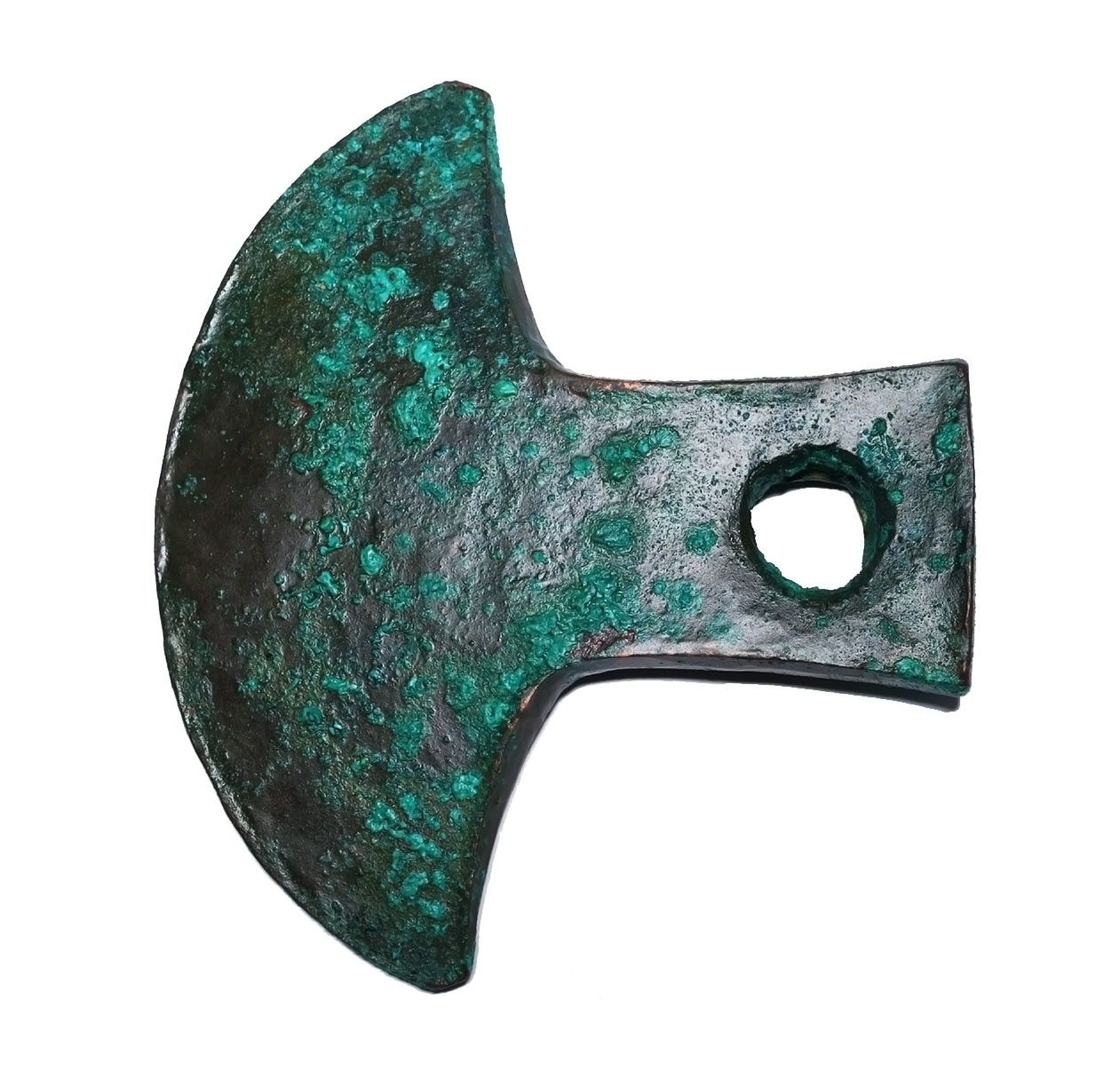 FINEST LARGE PRE-COLUMBIAN INCA PIERCED COPPER BRONZE WAR AXE  *PC675