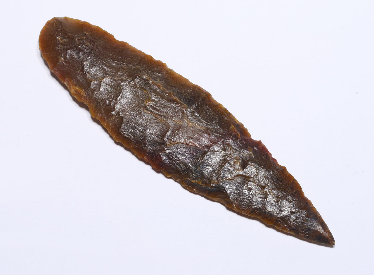 LARGE ROOT BEER FLINT INVESTMENT GRADE CAPSIAN AFRICAN NEOLITHIC ARROWHEAD  *CAP487