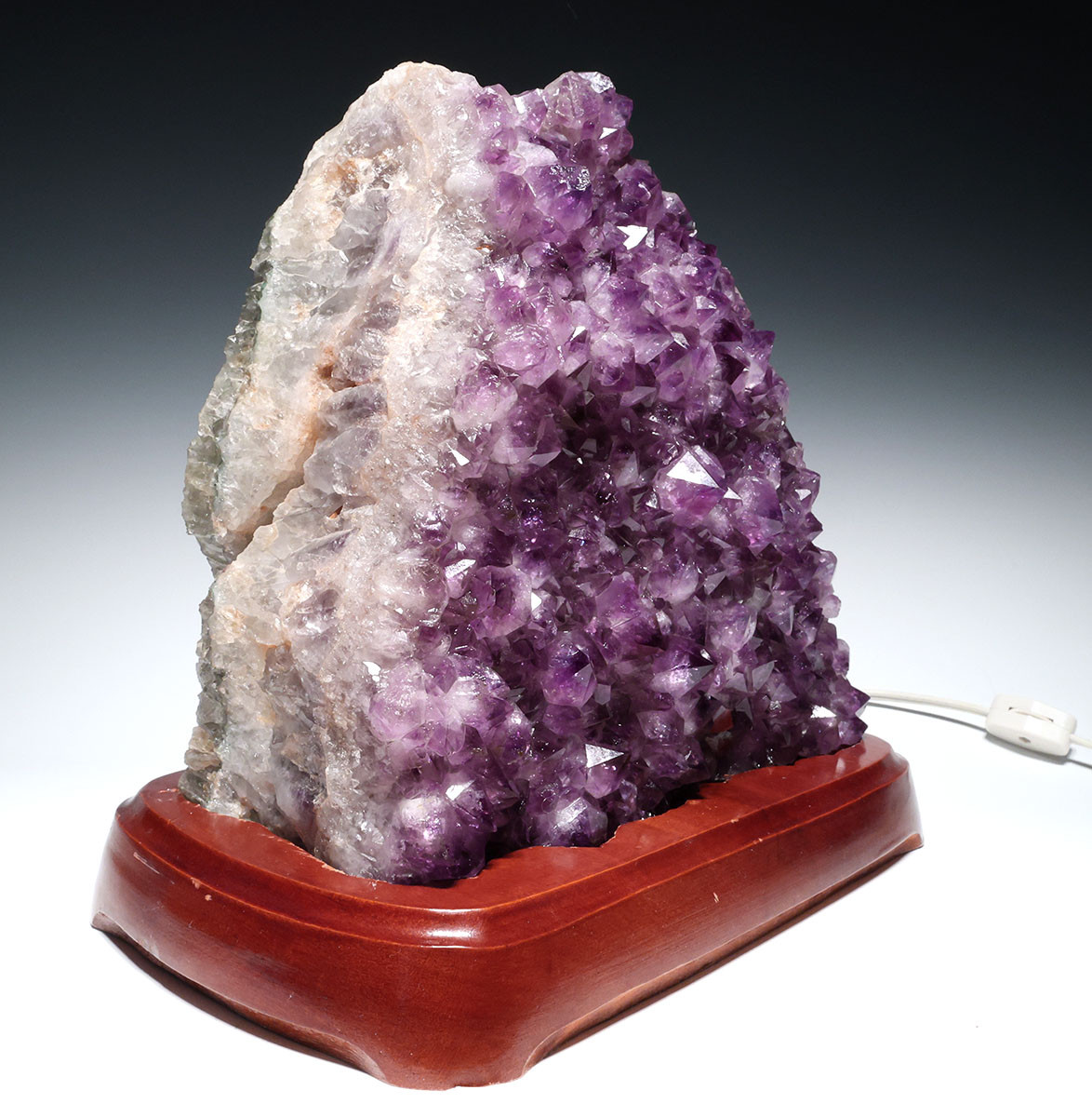 AAA GRADE FINEST LARGE GEM AMETHYST CLUSTER CRYSTAL LAMP WITH LED LIGHT 16 LBS  / 7.3 KG  *L2