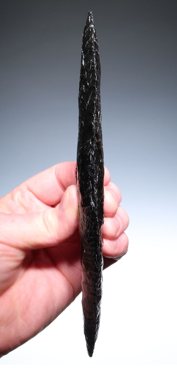 MUSEUM-CLASS PRE-COLUMBIAN AZTEC OBSIDIAN HUMAN SACRIFICE FLAYING BLADE FOR XIPE TOTEC RITUALS  *PC664