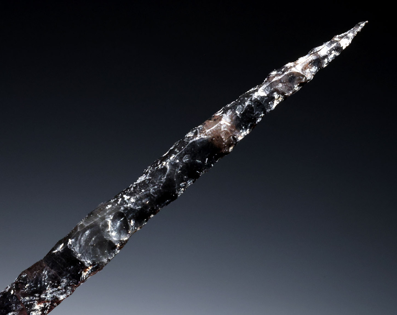 PREMIUM AZTEC BLOOD-LETTING OBSIDIAN PIERCER NEEDLE OF PRE-COLUMBIAN SACRIFICE RITUAL  *PC686