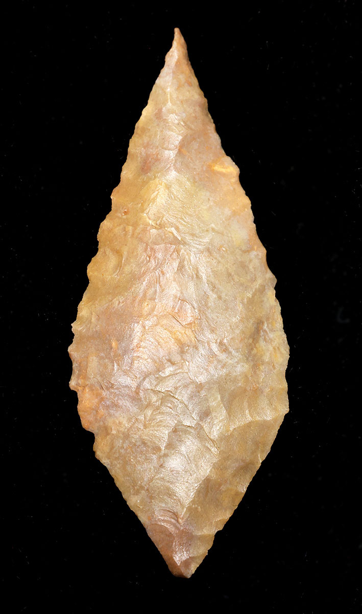 FINEST INTACT NEEDLE-TIPPED CAPSIAN AFRICAN NEOLITHIC SERRATED ARROWHEAD  *CAP490