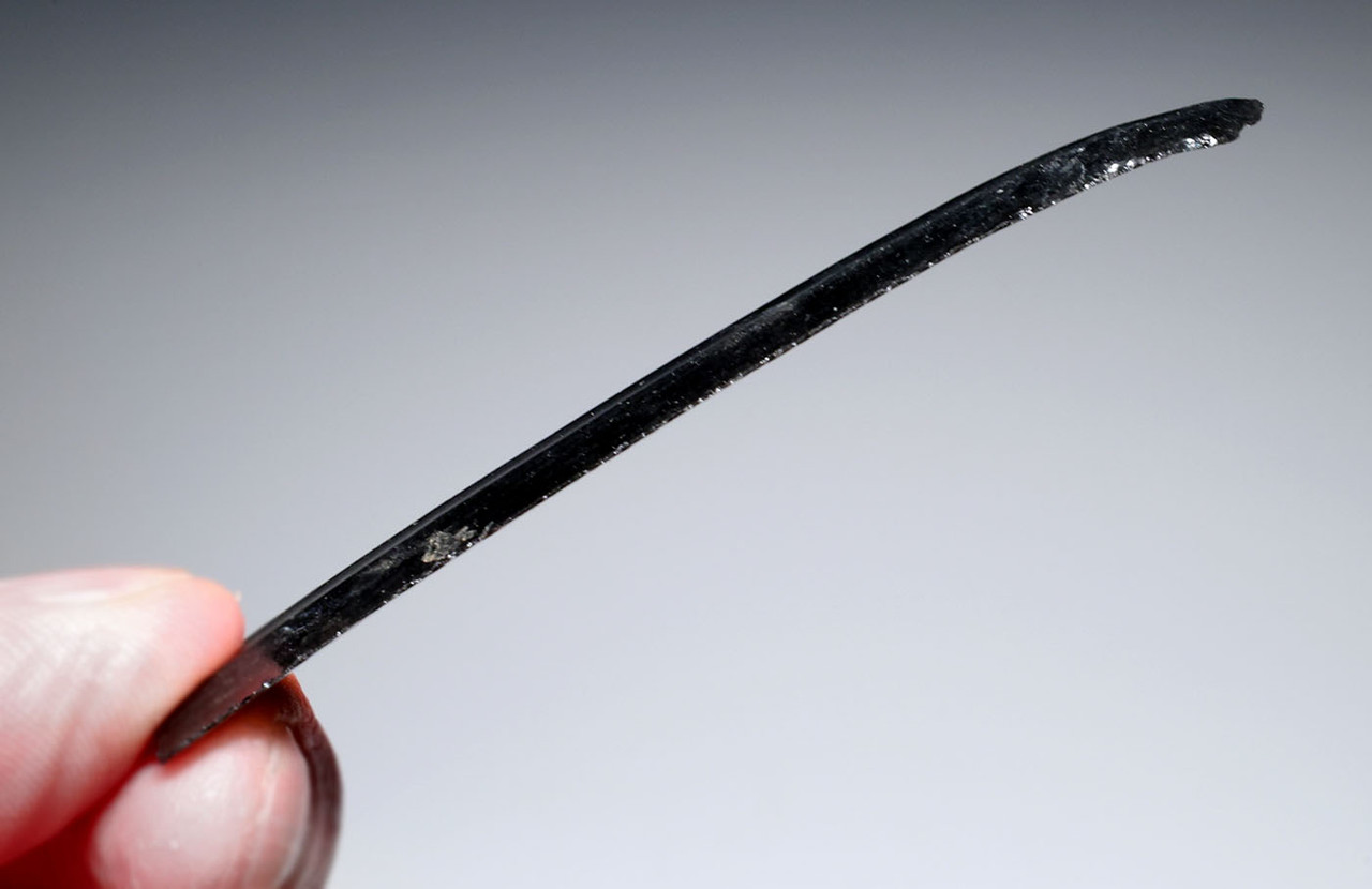 UNBROKEN AZTEC PRE-COLUMBIAN OBSIDIAN PRISMATIC BLADE FOR RITUAL BLOOD-LETTING SACRIFICE  *PC682