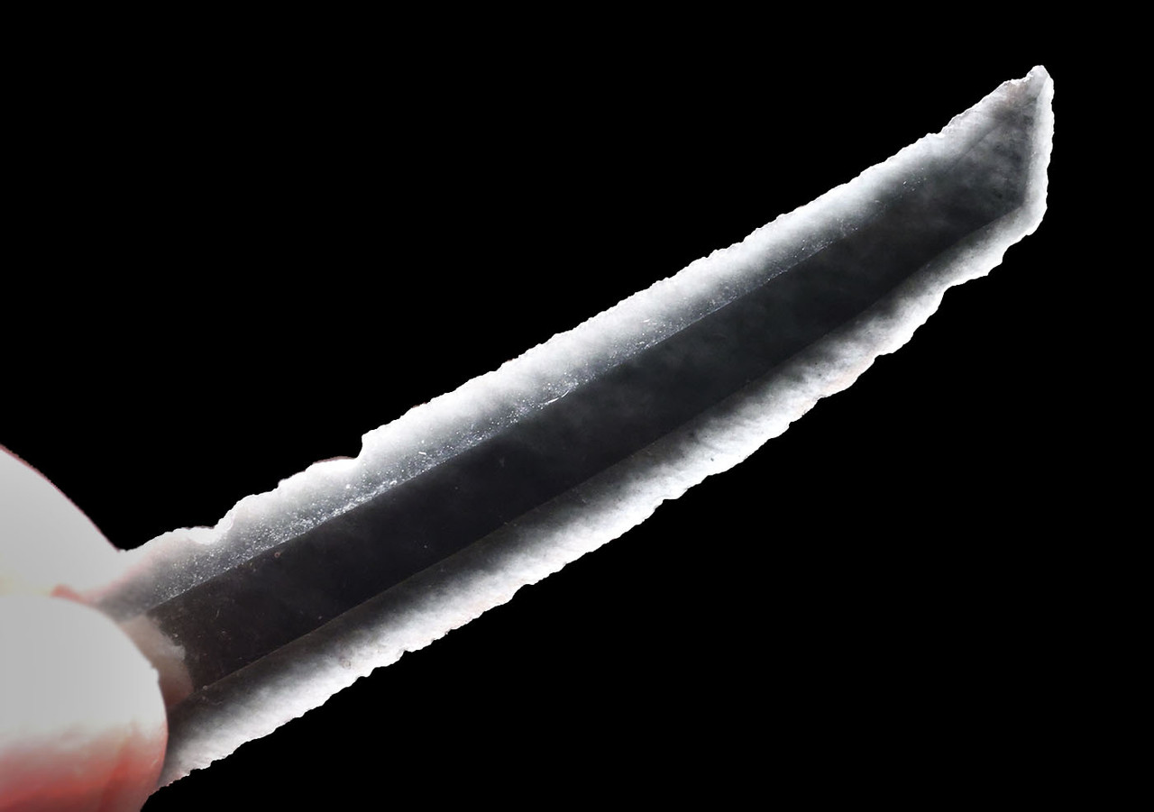 UNBROKEN AZTEC PRE-COLUMBIAN OBSIDIAN PRISMATIC BLADE FOR RITUAL BLOOD-LETTING SACRIFICE  *PC682