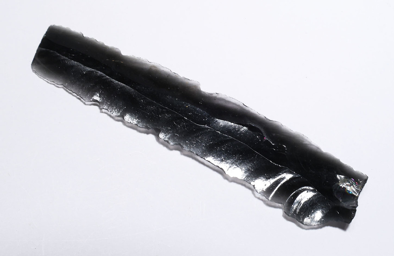 UNBROKEN AZTEC PRE-COLUMBIAN OBSIDIAN PRISMATIC BLADE FOR RITUAL BLOOD-LETTING SACRIFICE  *PC678