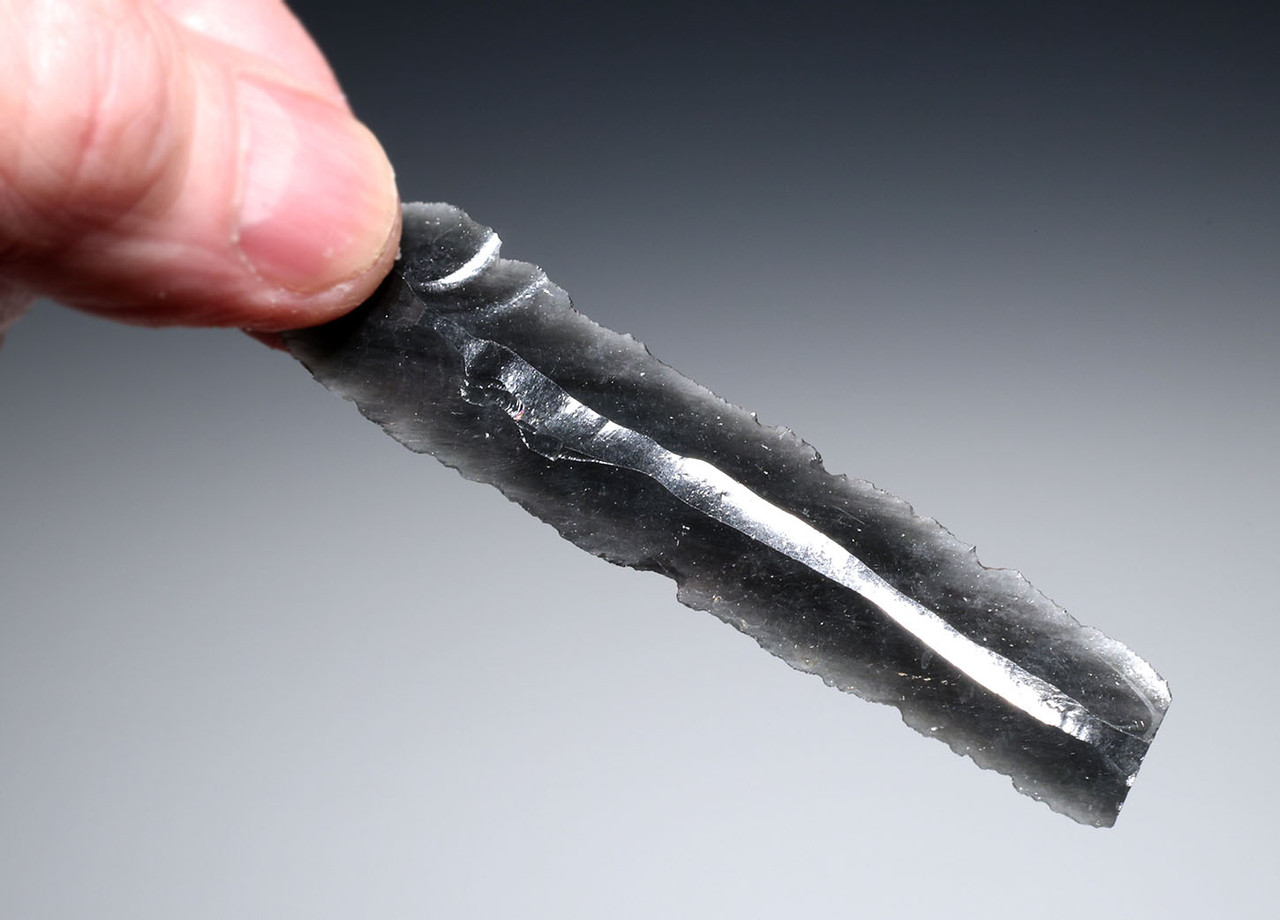 UNBROKEN AZTEC PRE-COLUMBIAN OBSIDIAN PRISMATIC BLADE FOR RITUAL BLOOD-LETTING SACRIFICE  *PC678