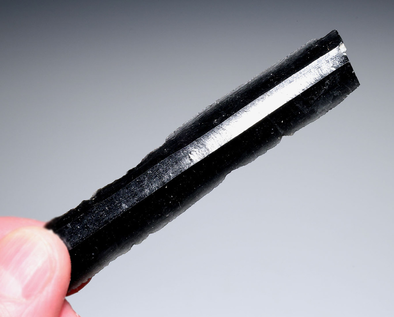 UNBROKEN AZTEC PRE-COLUMBIAN OBSIDIAN PRISMATIC BLADE FOR RITUAL BLOOD-LETTING SACRIFICE  *PC681