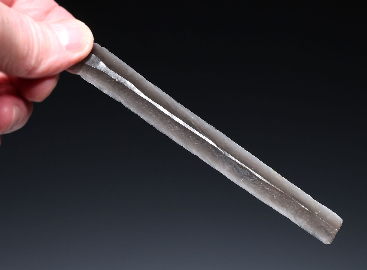 RARE FINEST LARGE UNBROKEN AZTEC PRE-COLUMBIAN OBSIDIAN PRISMATIC BLADE FOR RITUAL BLOOD-LETTING SACRIFICE  *PC679