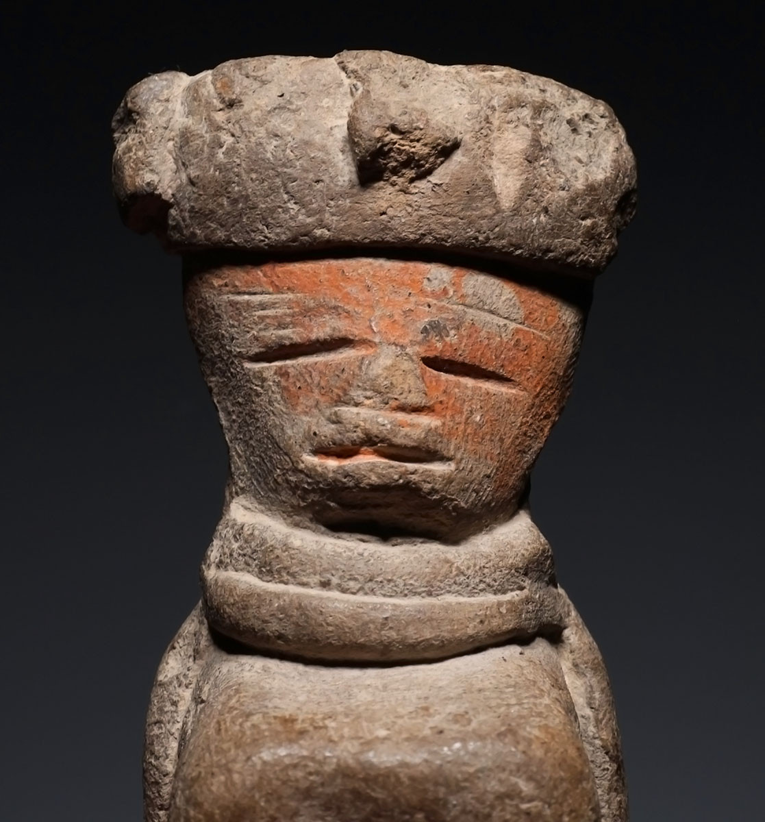 TEOTIHUACAN PRE-COLUMBIAN SMALL CERAMIC SEATED VOTIVE ELITE FIGURE STATUE  *PC687