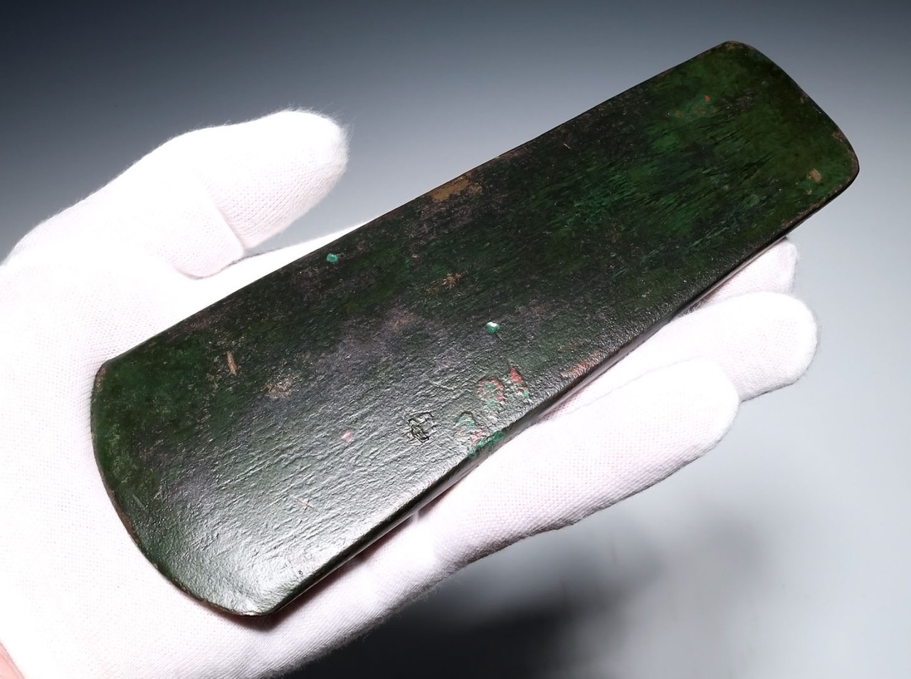 RARE LARGE ANCIENT COPPER CULTIC RITUAL FLAT AXE FROM THE COPPER HOARD CULTURE OF THE LATE HARAPPAN PERIOD  *R348