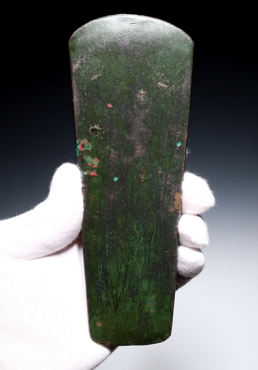 RARE LARGE ANCIENT COPPER CULTIC RITUAL FLAT AXE FROM THE COPPER HOARD CULTURE OF THE LATE HARAPPAN PERIOD  *R348