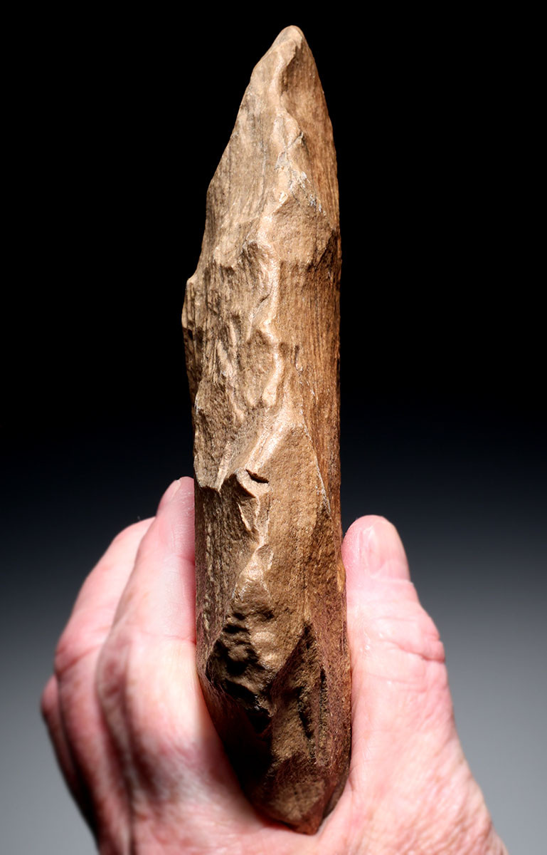  INVESTMENT-CLASS BI-COLORED ACHEULEAN HAND AXE MADE BY HOMO ERGASTER OF STONE AGE AFRICA  *ACH492
