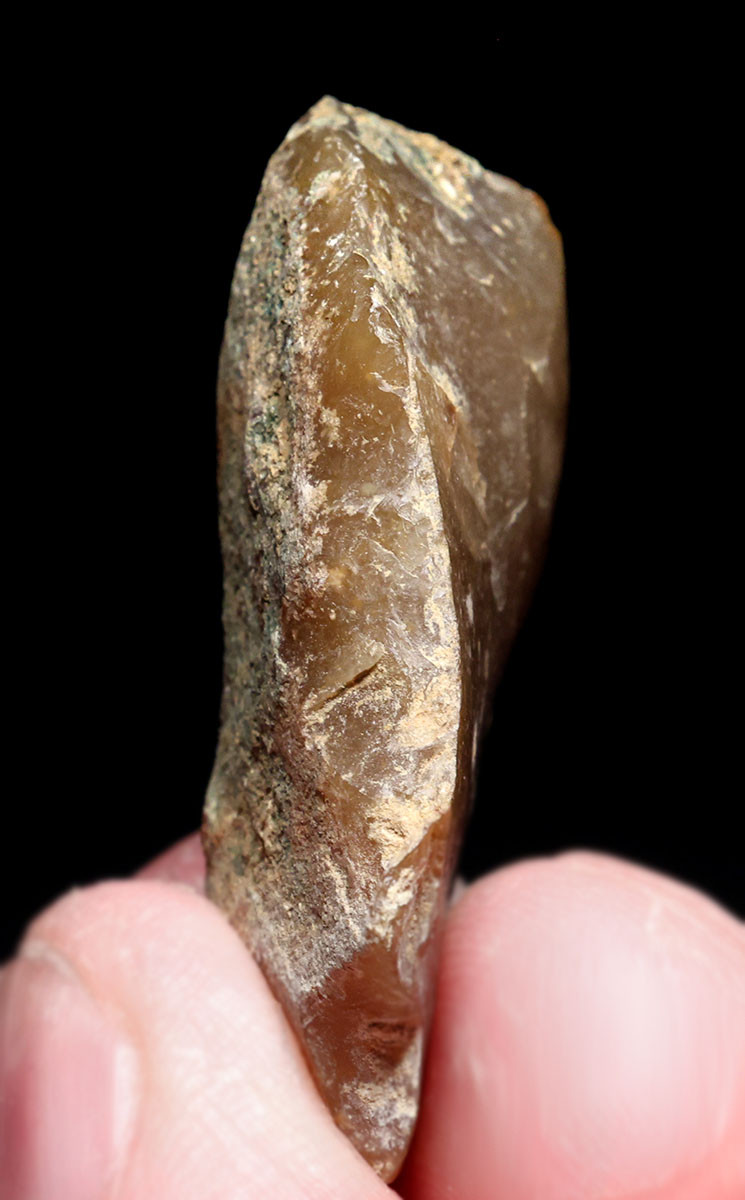 NEANDERTHAL MOUSTERIAN SIDE SCRAPER FLINT FLAKE TOOL FROM THE FRENCH ALPS OF LA FAURIE FRANCE  *M557
