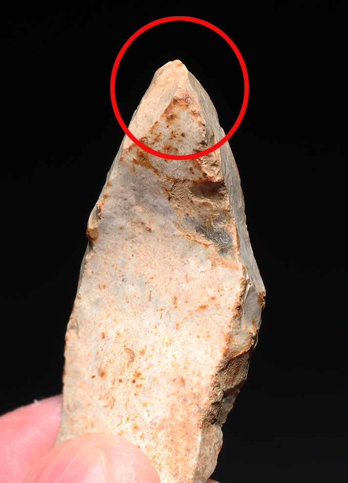 NEANDERTHAL MOUSTERIAN BURIN GRAVER FLINT FLAKE TOOL FROM THE FRENCH ALPS OF LA FAURIE FRANCE  *M558