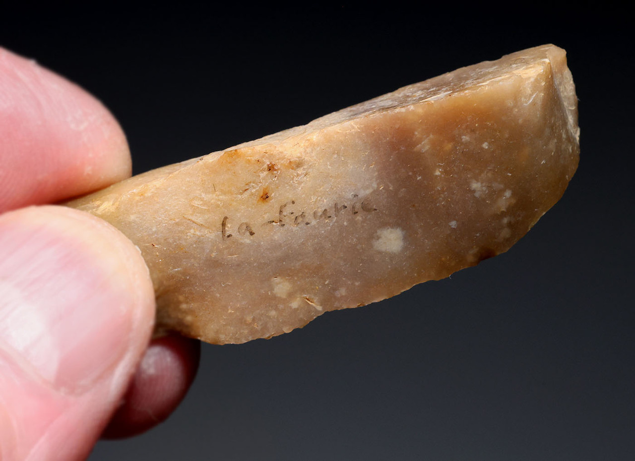 NEANDERTHAL MOUSTERIAN BACKED KNIFE FLINT FLAKE TOOL FROM THE FRENCH ALPS OF LA FAURIE FRANCE  *M553