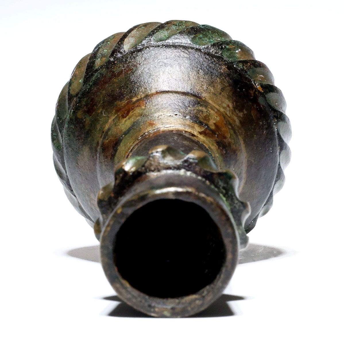 LARGE INDO-PERSIAN OFFICERS GLOBULAR WAR MACE HEAD OF GILDED COPPER FROM AN ISLAMIC KNIGHT  *LUR473