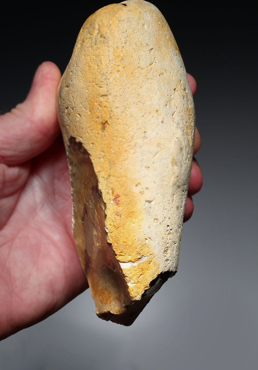 FINEST MAXIMUM SIZE INVESTMENT-CLASS OLDOWAN FLINT PEBBLE AXE FROM WIMEREUX LOWER PALEOLITHIC FRANCE  *PB230