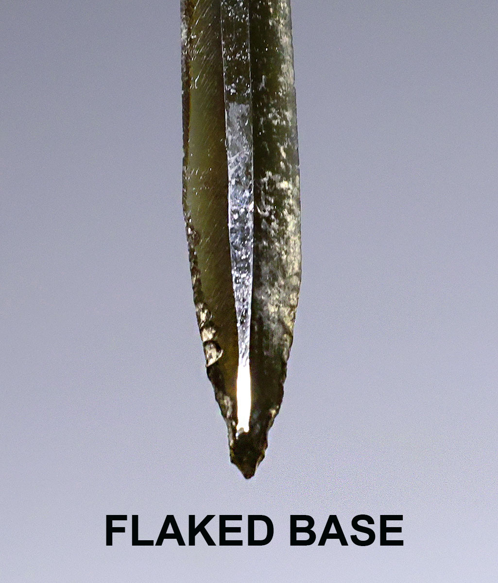 VERY RARE AZTEC PRE-COLUMBIAN GREEN CRYSTAL OBSIDIAN BLOOD-LETTING SACRIFICE NEEDLE PIERCER BLADE  *PC705