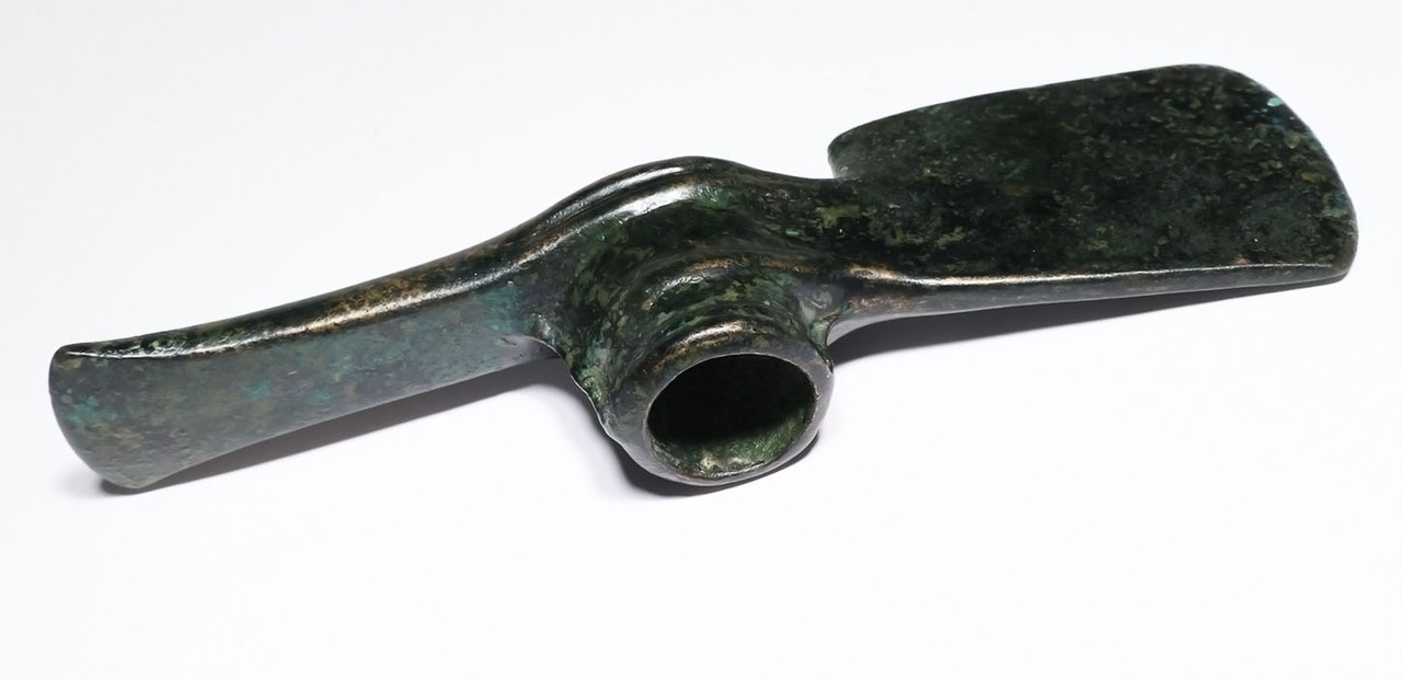 FINEST LURISTAN BRONZE PRESTIGE FIGHTING ADZE AXE FROM A NOBLE RANK WARRIOR OF THE ANCIENT NEAR EAST  *LUR474