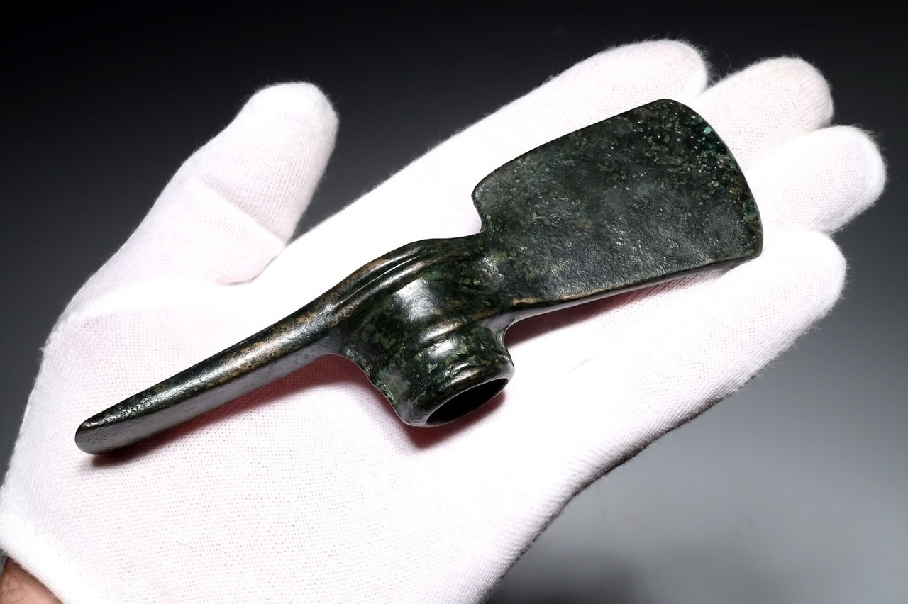 FINEST LURISTAN BRONZE PRESTIGE FIGHTING ADZE AXE FROM A NOBLE RANK WARRIOR OF THE ANCIENT NEAR EAST  *LUR474