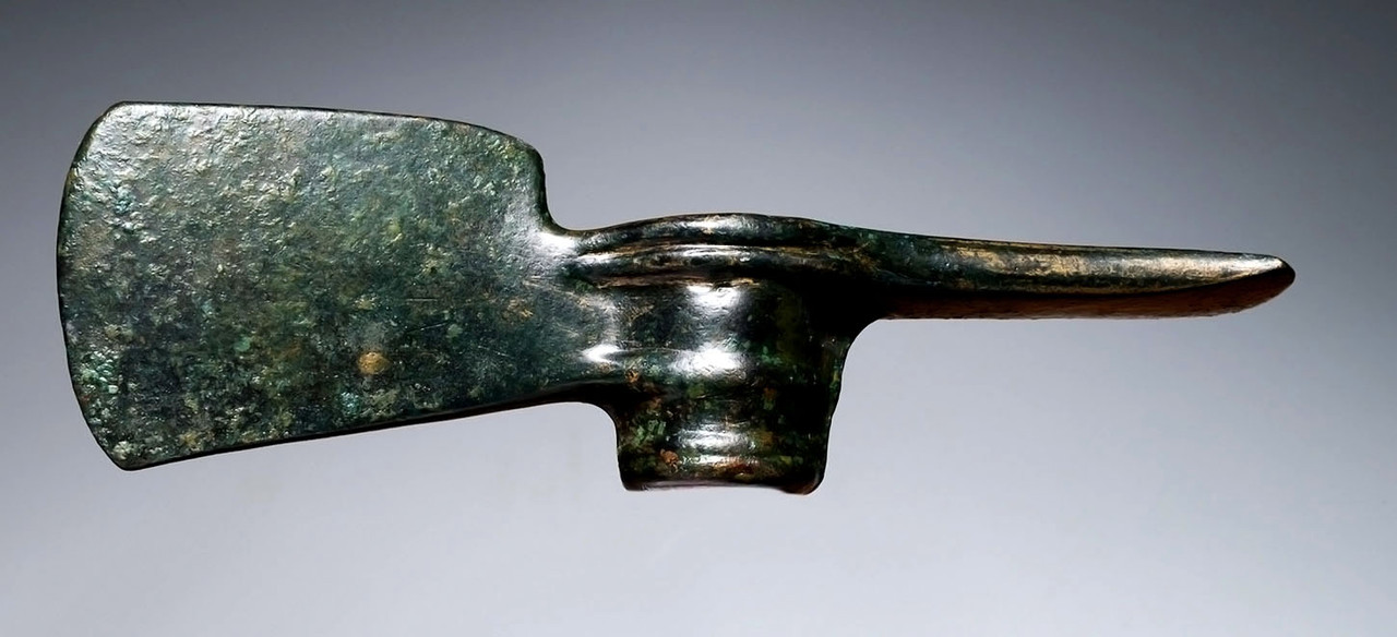 FINEST LURISTAN BRONZE PRESTIGE FIGHTING ADZE AXE FROM A NOBLE RANK WARRIOR OF THE ANCIENT NEAR EAST  *LUR474