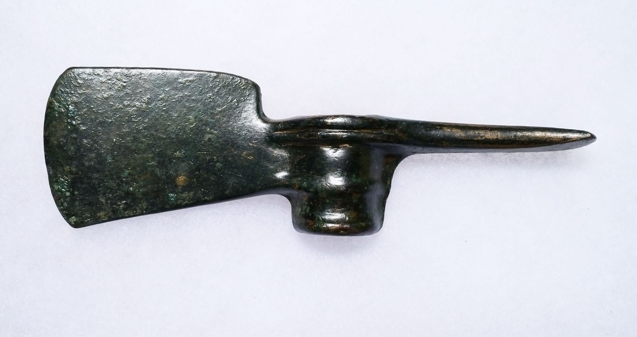 FINEST LURISTAN BRONZE PRESTIGE FIGHTING ADZE AXE FROM A NOBLE RANK WARRIOR OF THE ANCIENT NEAR EAST  *LUR474
