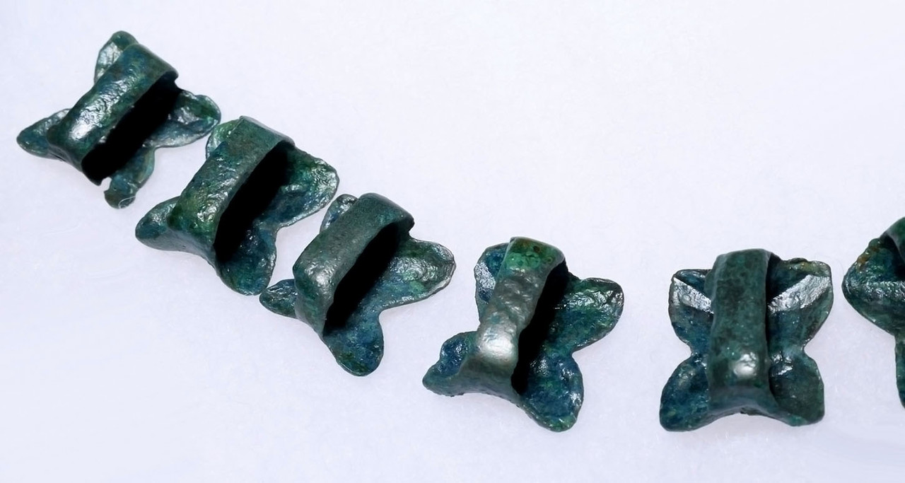 EXTREMELY RARE COMPLETE SAKA SCYTHIAN ANCIENT HORSEBACK NOMAD BRONZE BELT STRAP FITTINGS SET OF THE EURASIAN STEPPE  *LUR478