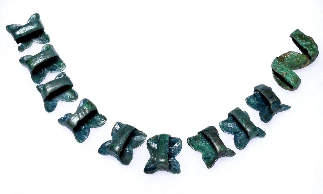 EXTREMELY RARE COMPLETE SAKA SCYTHIAN ANCIENT HORSEBACK NOMAD BRONZE BELT STRAP FITTINGS SET OF THE EURASIAN STEPPE  *LUR478
