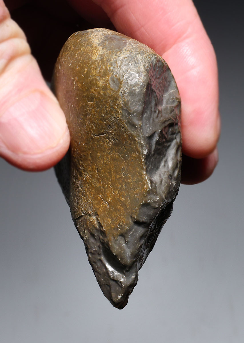 MUSEUM-CLASS TENERE DESERT AFRICA HOMO ERGASTER MODE 1 OLDOWAN PEBBLE CHOPPER AXE WITH INTACT POINTED TIP - OLDEST HUMAN TOOL  *PB229