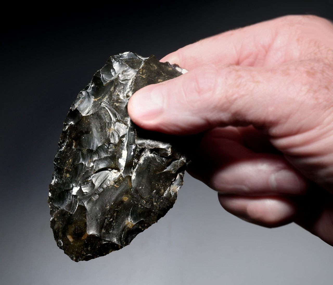 FINEST INVESTMENT-GRADE FLINT NEANDERTHAL MOUSTERIAN BIFACE HAND AXE FROM COMPIEGNE FRANCE  *M5011