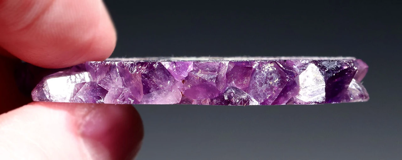 AAA GRADE FINEST GEM URUGUAY AMETHYST STALACTITE CRYSTAL SLICE  *G72