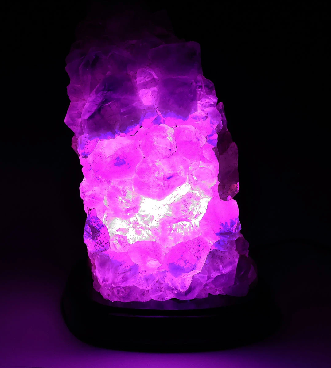 EXCEPTIONAL LARGE GEM AMETHYST CLUSTER CRYSTAL LAMP WITH LED LIGHT 17.5 LBS  / 8 KG  *L3