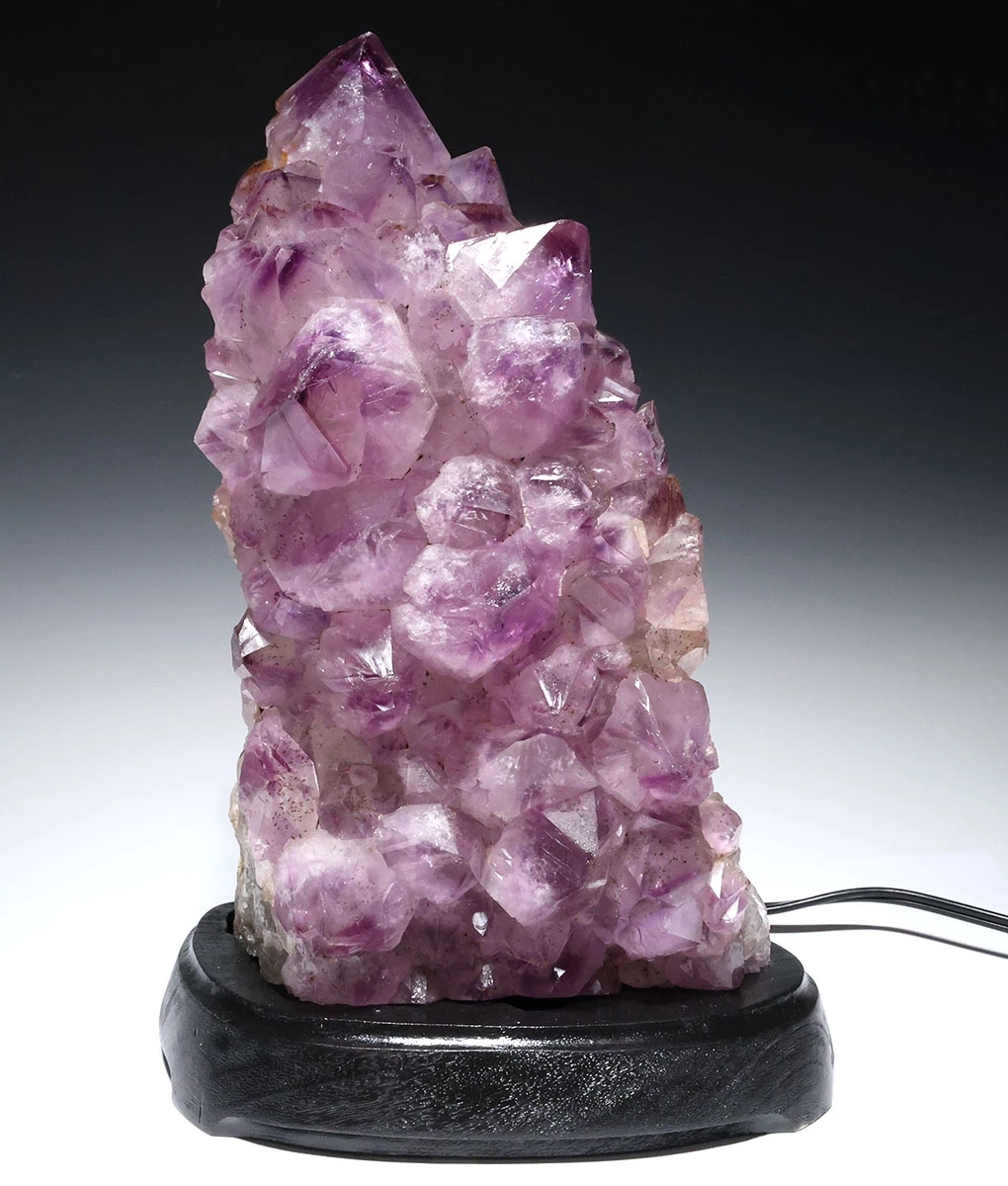 EXCEPTIONAL LARGE GEM AMETHYST CLUSTER CRYSTAL LAMP WITH LED LIGHT 17.5 LBS  / 8 KG  *L3