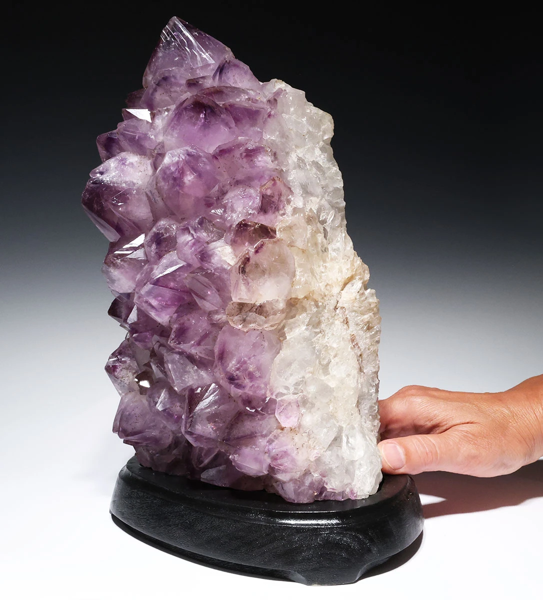 EXCEPTIONAL LARGE GEM AMETHYST CLUSTER CRYSTAL LAMP WITH LED LIGHT 17.5 LBS  / 8 KG  *L3