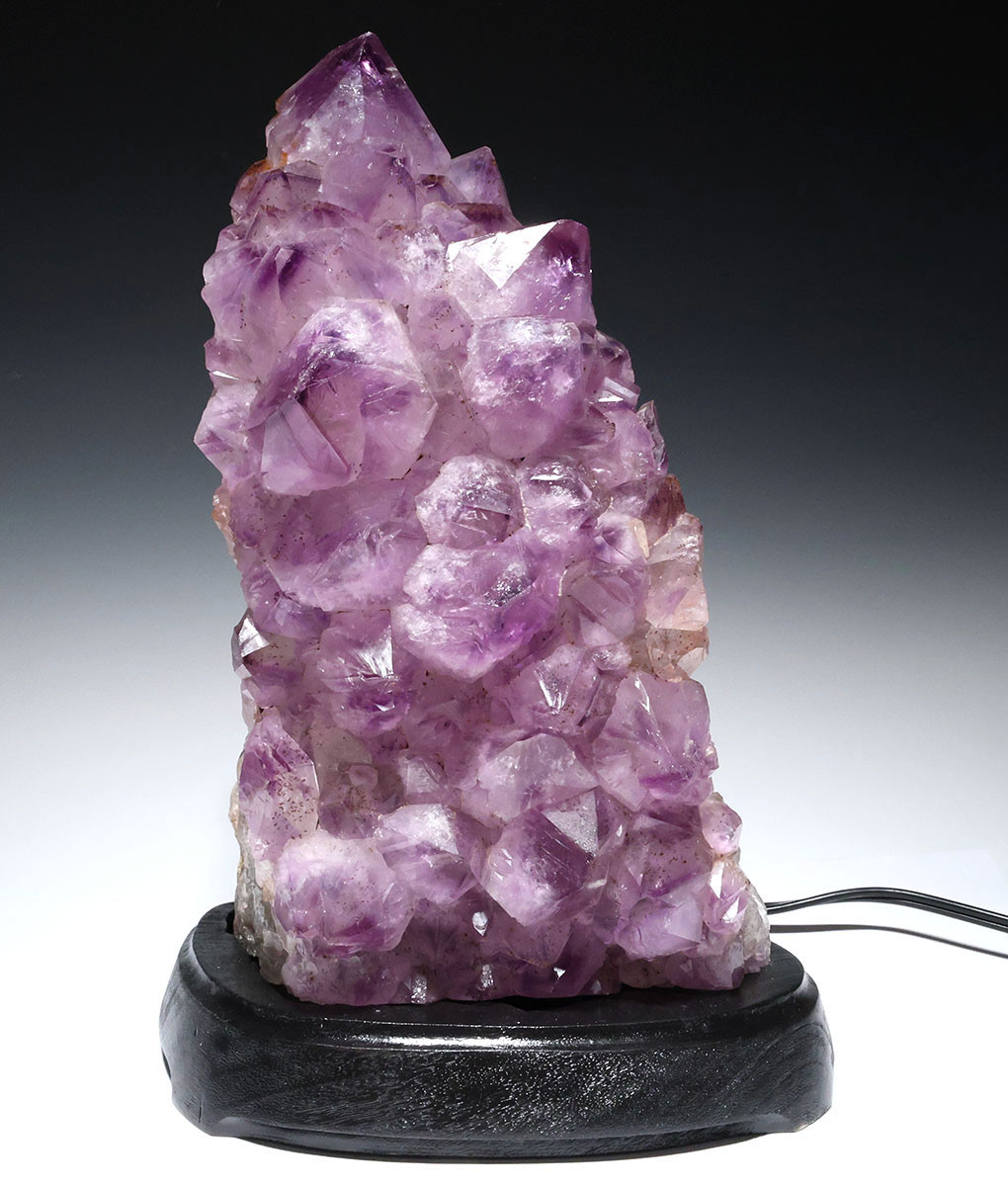 EXCEPTIONAL LARGE GEM AMETHYST CLUSTER CRYSTAL LAMP WITH LED LIGHT 17.5 LBS  / 8 KG  *L3