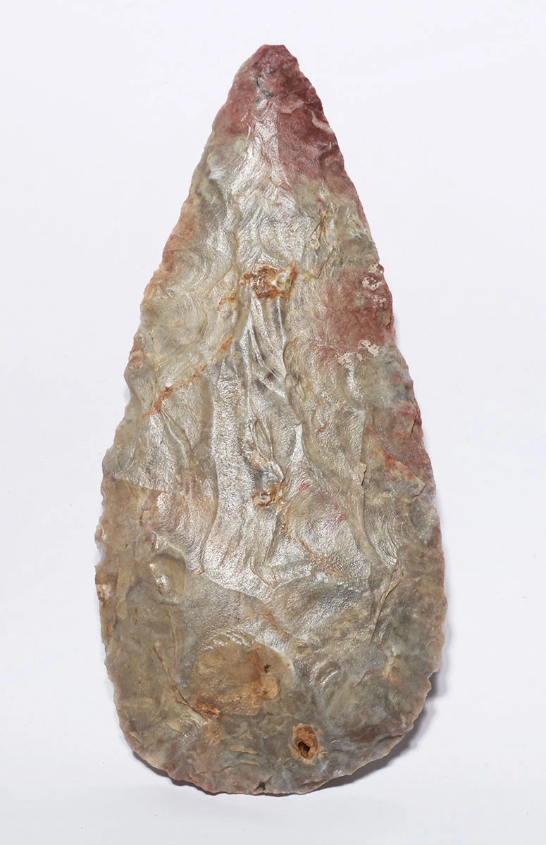 INVESTMENT GRADE LARGE AFRICAN CAPSIAN NEOLITHIC BIFACIAL FLAKED STONE BLADE KNIFE  *CAP501
