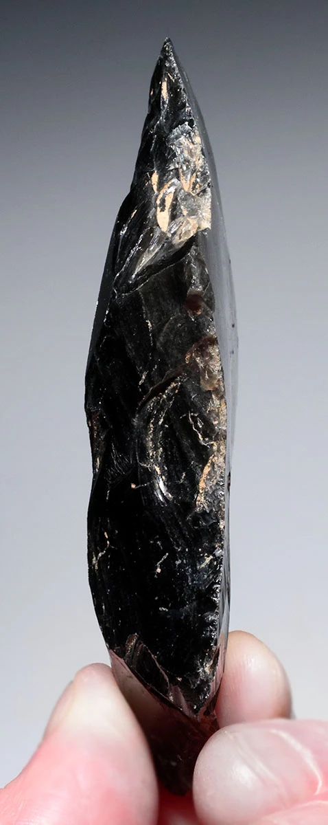 RARE MAYAN PRE-COLUMBIAN LARGE ABSTRACT OBSIDIAN HUMAN SACRIFICE FORM RITUAL ECCENTRIC EFFIGY FIGURE  *PC718