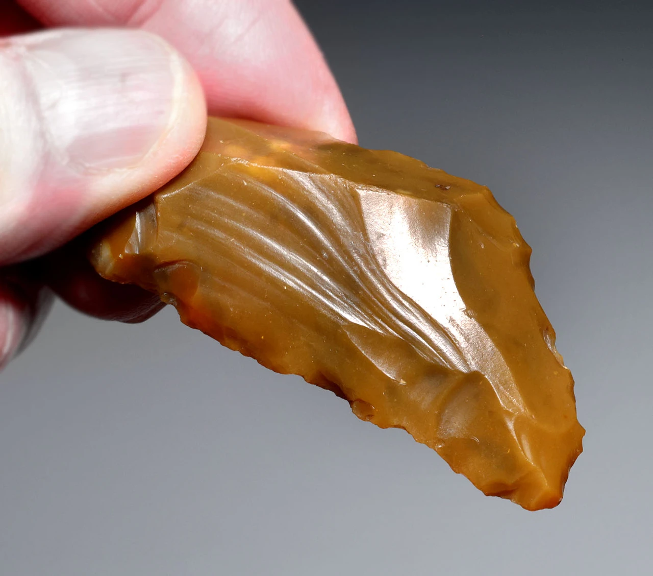 SUPERB NEANDERTHAL FLINT MOUSTERIAN CONVERGENT SCRAPER FLAKE TOOL FROM CHARENTE FRANCE  *M561