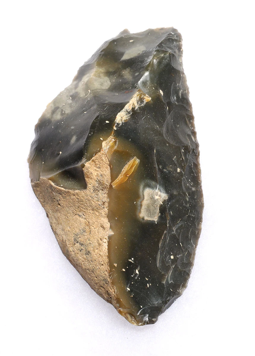 OUR FINEST LARGE NEANDERTHAL MOUSTERIAN SIDE SCRAPER FLAKE TOOL WITH QUINA RETOUCH FROM FAMOUS VEZERE VALLEY FRANCE  *M559