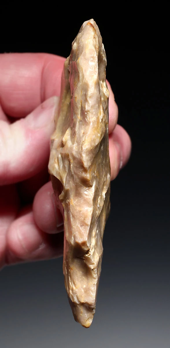 INGENIOUS THOUGHT EVOLUTION DESIGN NEANDERTHAL MOUSTERIAN COMBINATION FLINT BIFACE HAND AXE AND SAW FROM DORDOGNE FRANCE  *M560