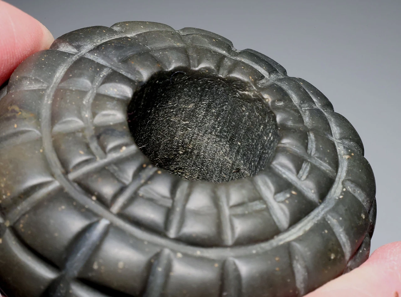 EXCEPTIONAL PRE-COLUMBIAN CARVED STONE RULING ELITE SCEPTER MACE HEAD OF THE CHAVIN CULTURE  *PC724