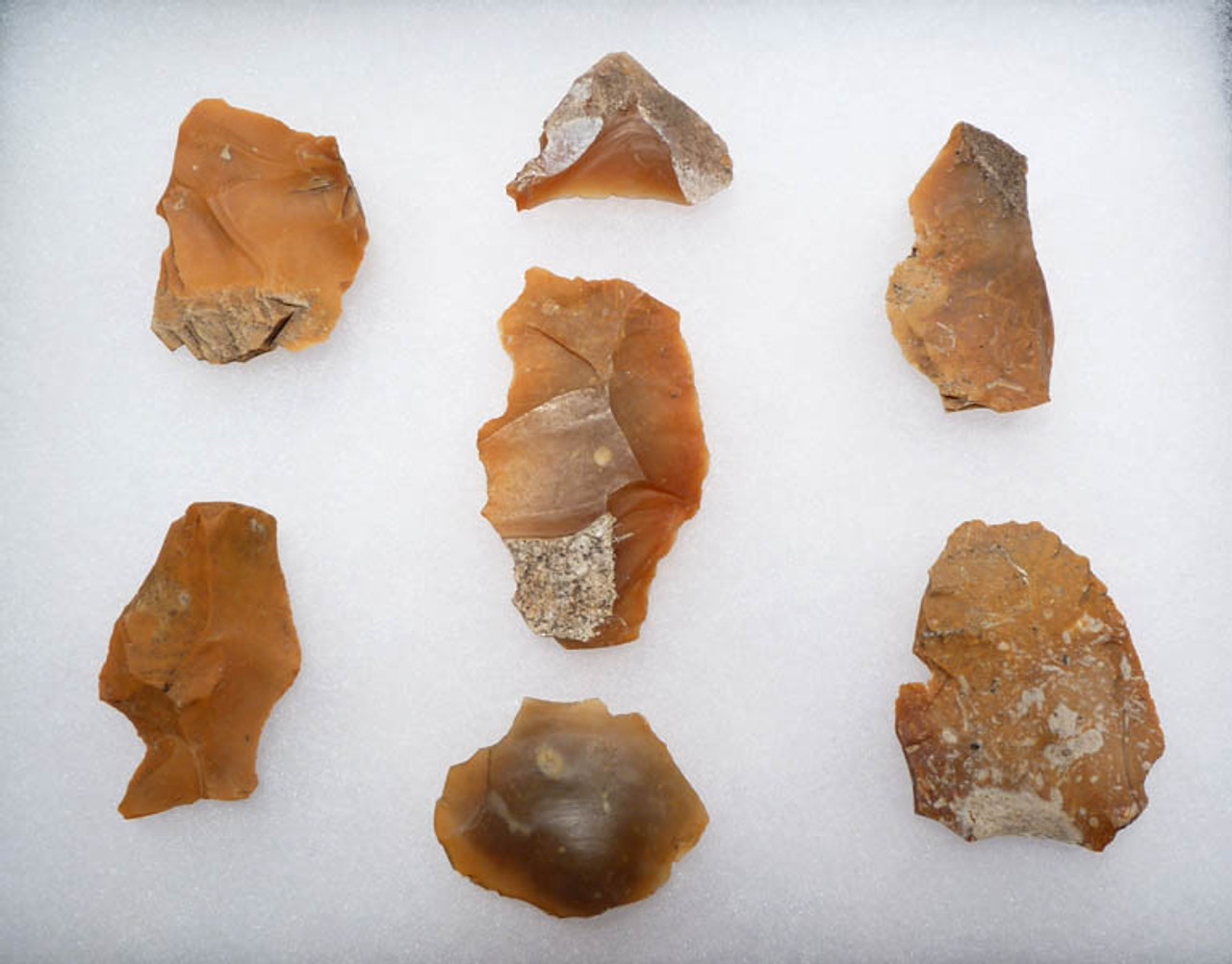 N103 - SET OF 7 FLINT EUROPEAN NEOLITHIC FLAKE TOOLS FROM THE FUNNEL BEAKER CULTURE OF EUROPE