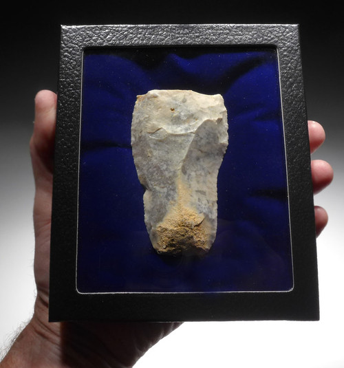 LARGE FINEST NEANDERTHAL MOUSTERIAN FLINT KNIFE TOOL FROM CAEN FRANCE  *M437 LARGE FINEST NEANDERTHAL MOUSTERIAN FLINT KNIFE TOOL FROM CAEN FRANCE  *M437