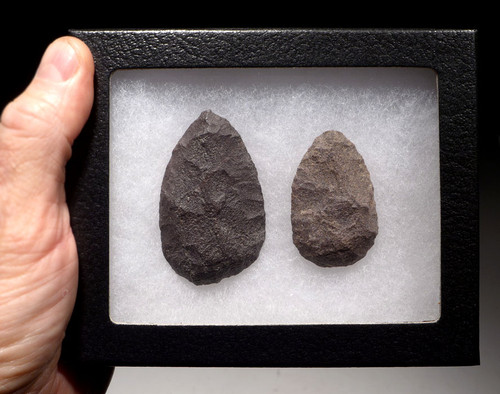 TWO TENERIAN AFRICAN NEOLITHIC UNIFACIAL LEAF BLADES FROM THE PEOPLE OF THE GREEN SAHARA  *CAP193