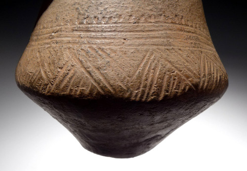 RARE UNBROKEN URNFIELD DECORATED PRESTIGE CERAMIC CUP OF THE EUROPEAN BRONZE AGE LUSATIAN CULTURE  *URN29