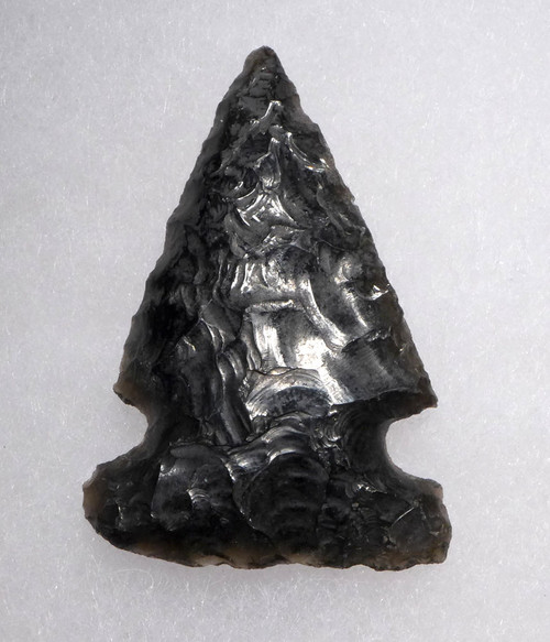 FINEST LARGE AZTEC PRE-COLUMBIAN OBSIDIAN ATLATL NOTCH BASE DART ARROWHEAD  *PC462