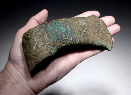 LARGE EXTREMELY RARE COPPER SHAFT-HOLE WAR AXE FROM THE BALKAN CHALCOLITHIC - EARLIEST METAL WEAPON  *R325