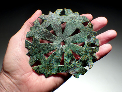 RARE LARGE DECORATIVE ANCIENT COPPER BRONZE APPLIQUE FROM THE INDUS RIVER VALLEY CIVILIZATION  *LUR379