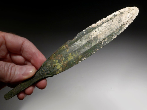 RARE ANCIENT ACHAEMENID WHITE BRONZE RAZOR DAGGER KNIFE BLADE FROM IRAN'S FIRST PERSIAN EMPIRE  *LUR137