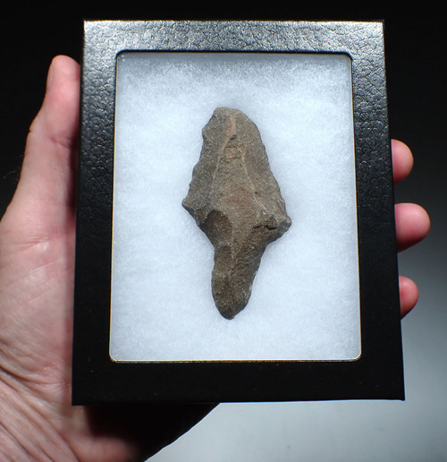 MAXIMUM SIZE MIDDLE STONE AGE BASALT ATERIAN TANGED POINT - OLDEST TANGED ARROWHEAD  *AT174 MAXIMUM SIZE MIDDLE STONE AGE BASALT ATERIAN TANGED POINT - OLDEST TANGED ARROWHEAD  *AT174